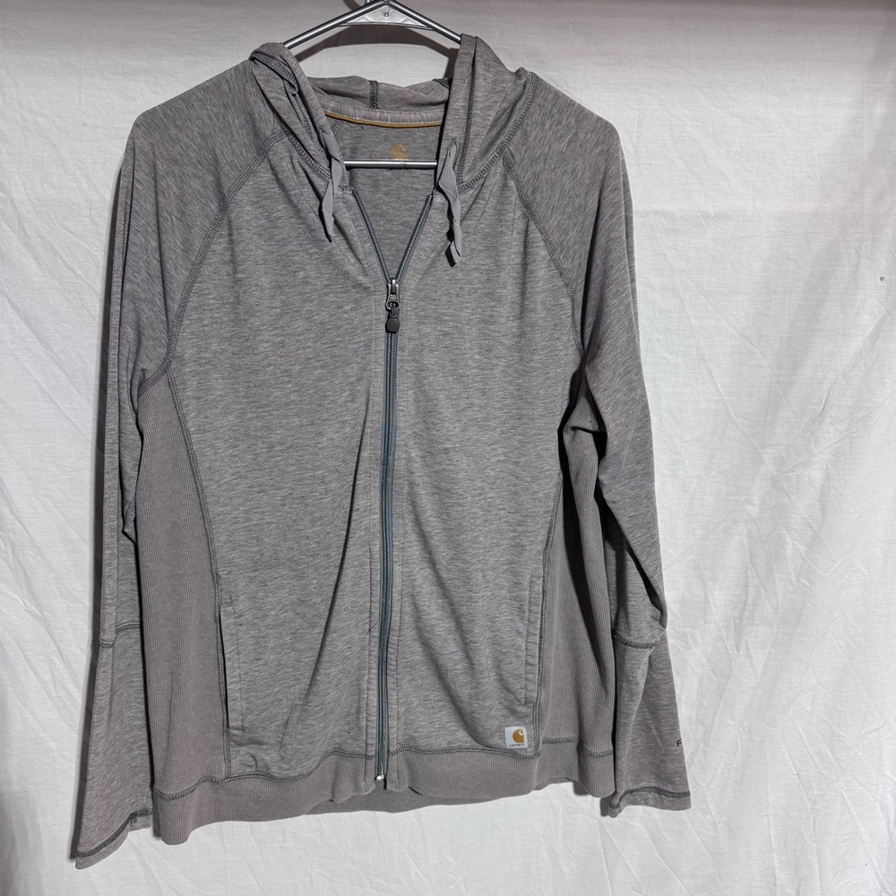 Carhartt gray lightweight cotton zip up jacket Size Large